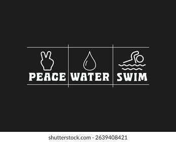 Peace water swim calm and cool t shirt for swim lovers and water fans