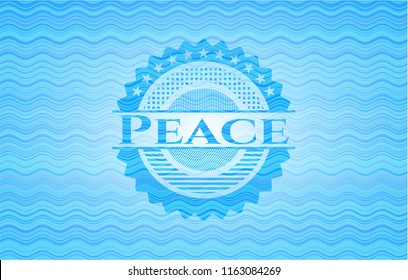 Peace water wave badge background.