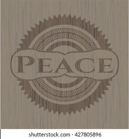 Peace wood emblem. Vintage.