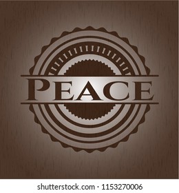 Peace wooden emblem