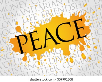 Peace word cloud concept