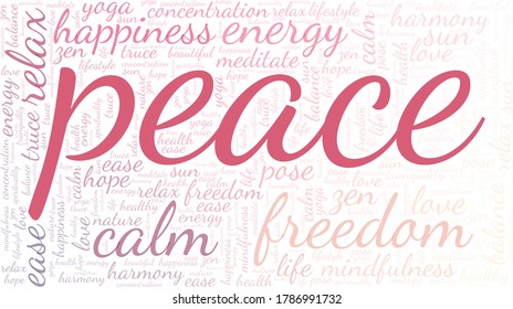 Peace word cloud isolated on a white background