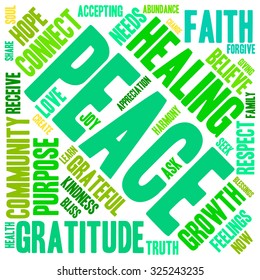 Peace word cloud on a white background.