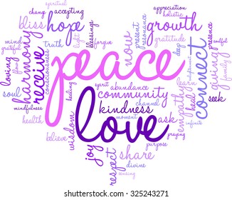 Peace word cloud on a white background.