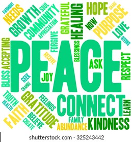 Peace word cloud on a white background.