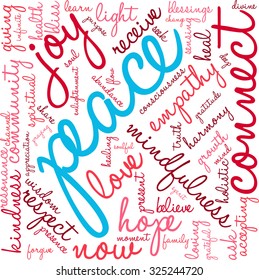 Peace word cloud on a white background.