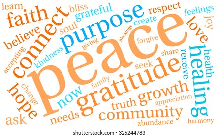 Peace word cloud on a white background.