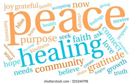 Peace word cloud on a white background.