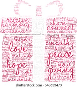 Peace word cloud on a white background. 