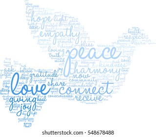 Peace word cloud on a white background. 