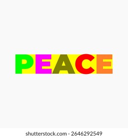 peace WORD SLOGAN COLORFUL POSTER