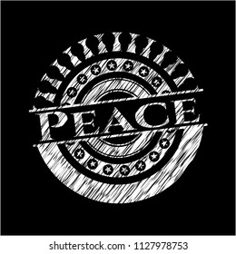 Peace written on a chalkboard