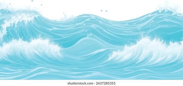 A peaceful abstract ocean painting in aqua, blue, and green watercolor tones. Great for wallpapers, branding, and digital design work.
