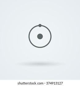 Peaceful atom. Science and laboratory icon, mono vector symbol.
