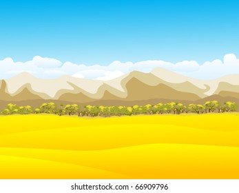 Peaceful autumn background with mountains