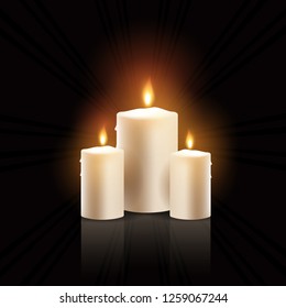 Peaceful background with collection of candles