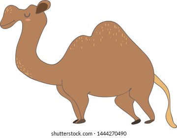 A peaceful camel vector used to decorate the image or children's books to enhance knowledge