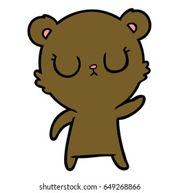 peaceful cartoon bear