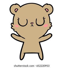 peaceful cartoon bear