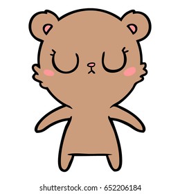 peaceful cartoon bear cub