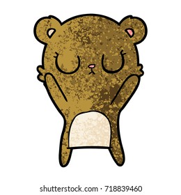 peaceful cartoon bear cub
