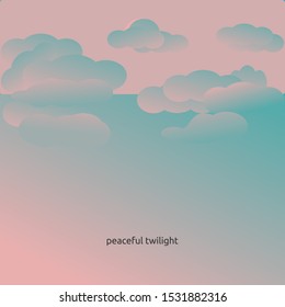 peaceful evening at the beach. beautiful clouds
