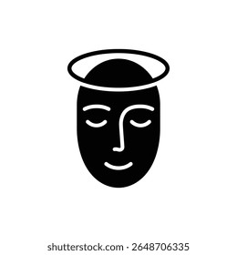 Peaceful Face with Halo for Spiritual Calm and Harmony