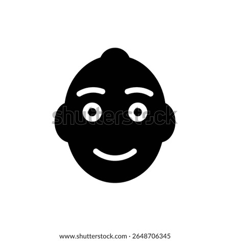 Peaceful Face with Slight Grin Showing Calm Happiness