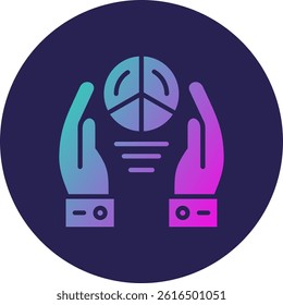 Peaceful Glyph Circle Gradient Icon