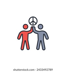 peaceful icon. vector.Editable stroke.linear style sign for use web design,logo.Symbol illustration.
