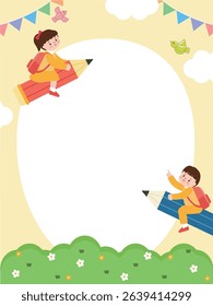 Peaceful Kinder Garden Background Illustration.