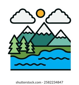 A peaceful lake with a mountain view representing scenic and natural beauty
