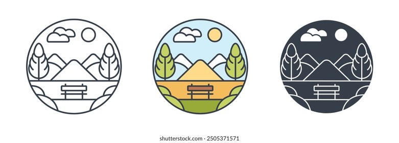 Peaceful Landscape icon symbol vector illustration isolated on white background