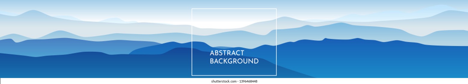 Peaceful landscape. Vector illustration. Minimalist style. Monotone colors. Wallpaper in the natural concept. Silhouettes of the mountains. Slopes, relief. Panoramic image