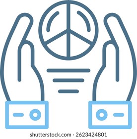 Peaceful Line Two Colour Icon