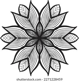Peaceful mandala coloring anti stress meditation relaxing pattern