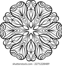 Peaceful mandala coloring anti stress meditation relaxing pattern