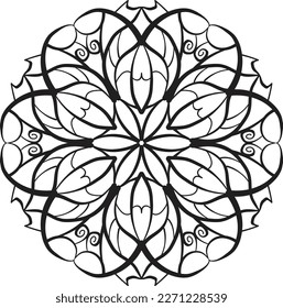 Peaceful mandala coloring anti stress meditation relaxing pattern