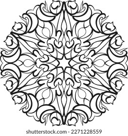 Peaceful mandala coloring anti stress meditation relaxing pattern