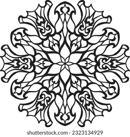 Peaceful mandala coloring anti stress meditation relaxing decoration