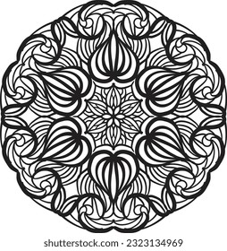 Peaceful mandala coloring anti stress meditation relaxing decoration