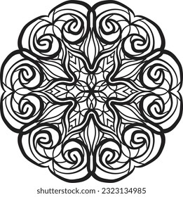 Peaceful mandala coloring anti stress meditation relaxing decoration