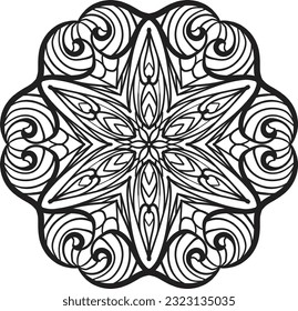 Peaceful mandala coloring anti stress meditation relaxing decoration