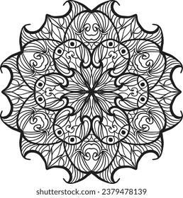 Peaceful mandala coloring relaxing drawing