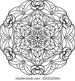 Peaceful mandala coloring relaxing pattern anti stress meditation