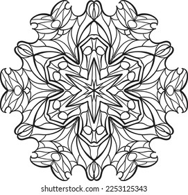 Peaceful mandala coloring relaxing pattern anti stress meditation