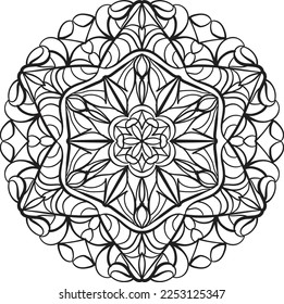 Peaceful mandala coloring relaxing pattern anti stress meditation