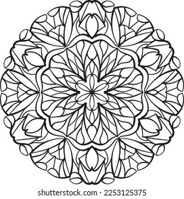 Peaceful mandala coloring relaxing pattern anti stress meditation