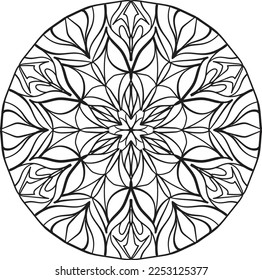 Peaceful mandala coloring relaxing pattern anti stress meditation
