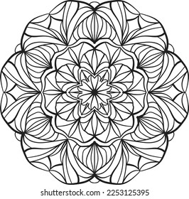 Peaceful mandala coloring relaxing pattern anti stress meditation